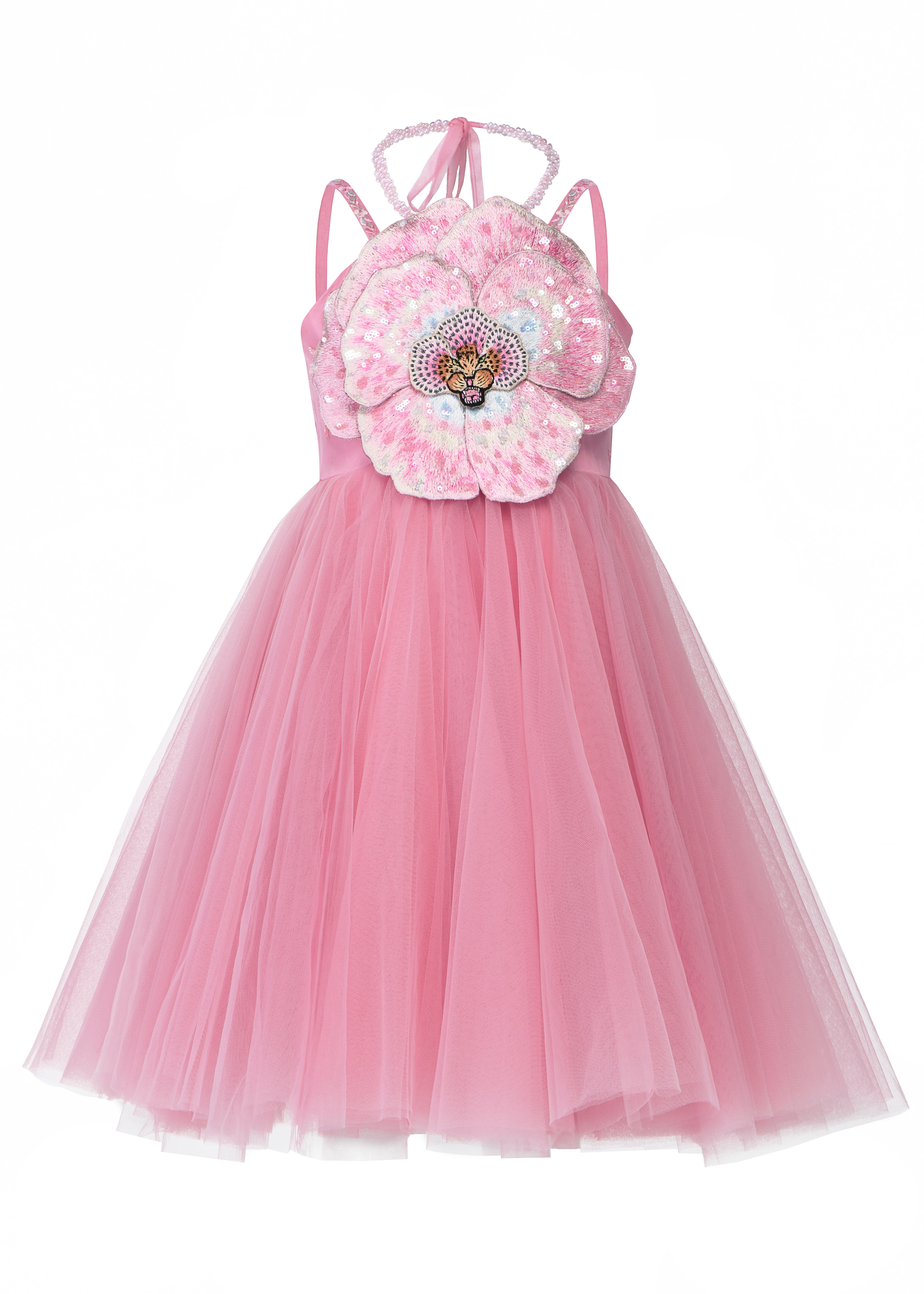 Estella Hand-Embroidered Girls Tulle Dress | Rhyme Kids Estella Hand-Embroidered Girls Tulle Dress | Rhyme Kids