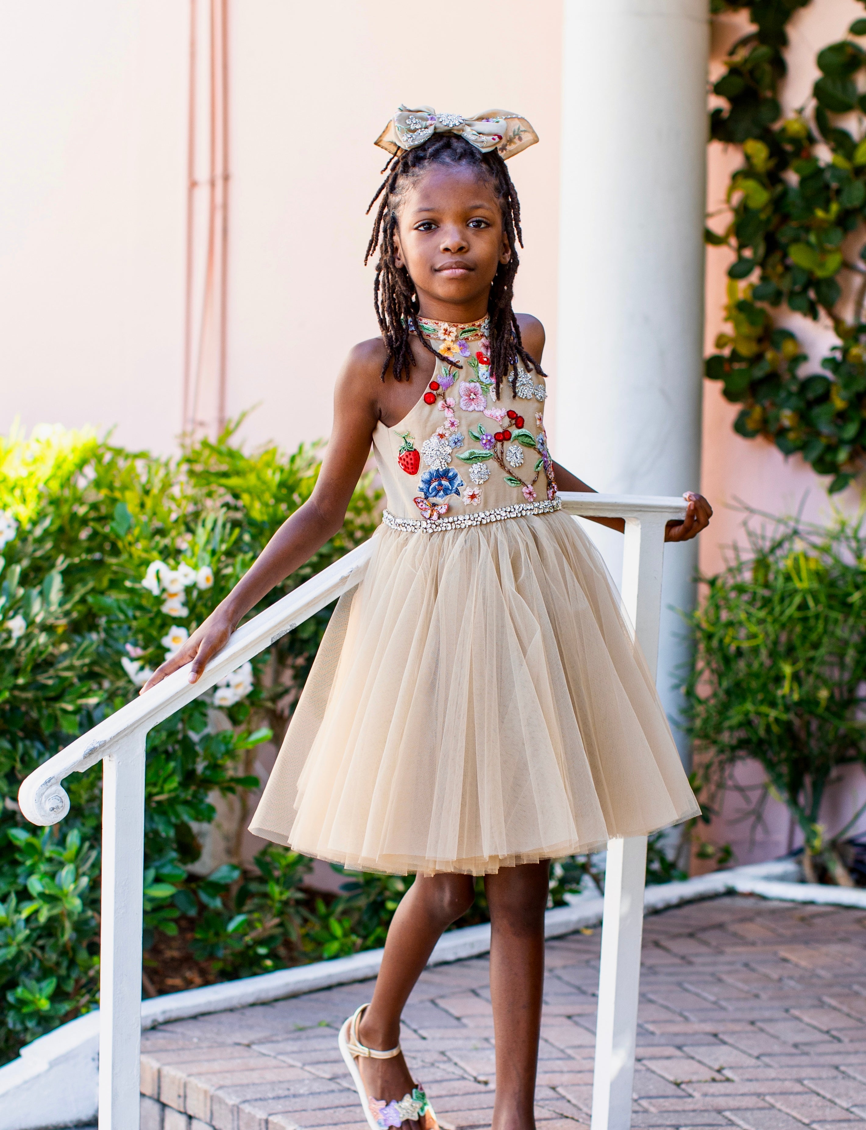 Cristelle – Hand-Embroidered Girls Couture Dress | Rhyme Kids