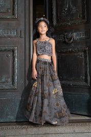 Bianca girls velvet set lifestyle photo — luxury children's festive wear by Rhyme Kids