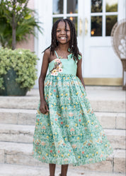 Meadow girls dress lifestyle photo — luxury children's festive wear by Rhyme Kids