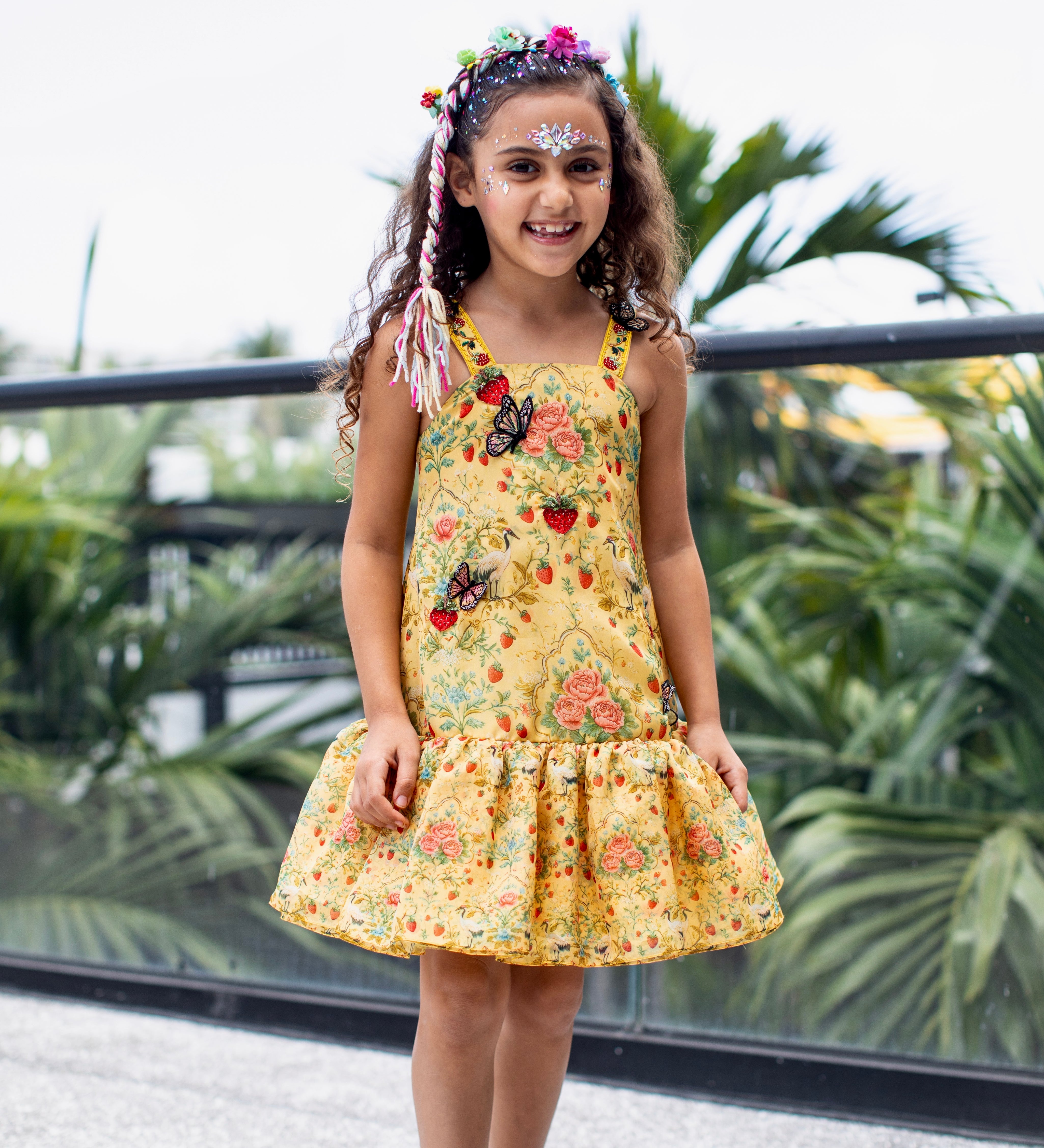 Stella girls organza dress lifestyle photo — luxury children's festive wear by Rhyme Kids