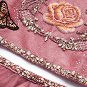 Valerie girls set detail — hand-embroidered silk bodice with puffed tulle sleeves