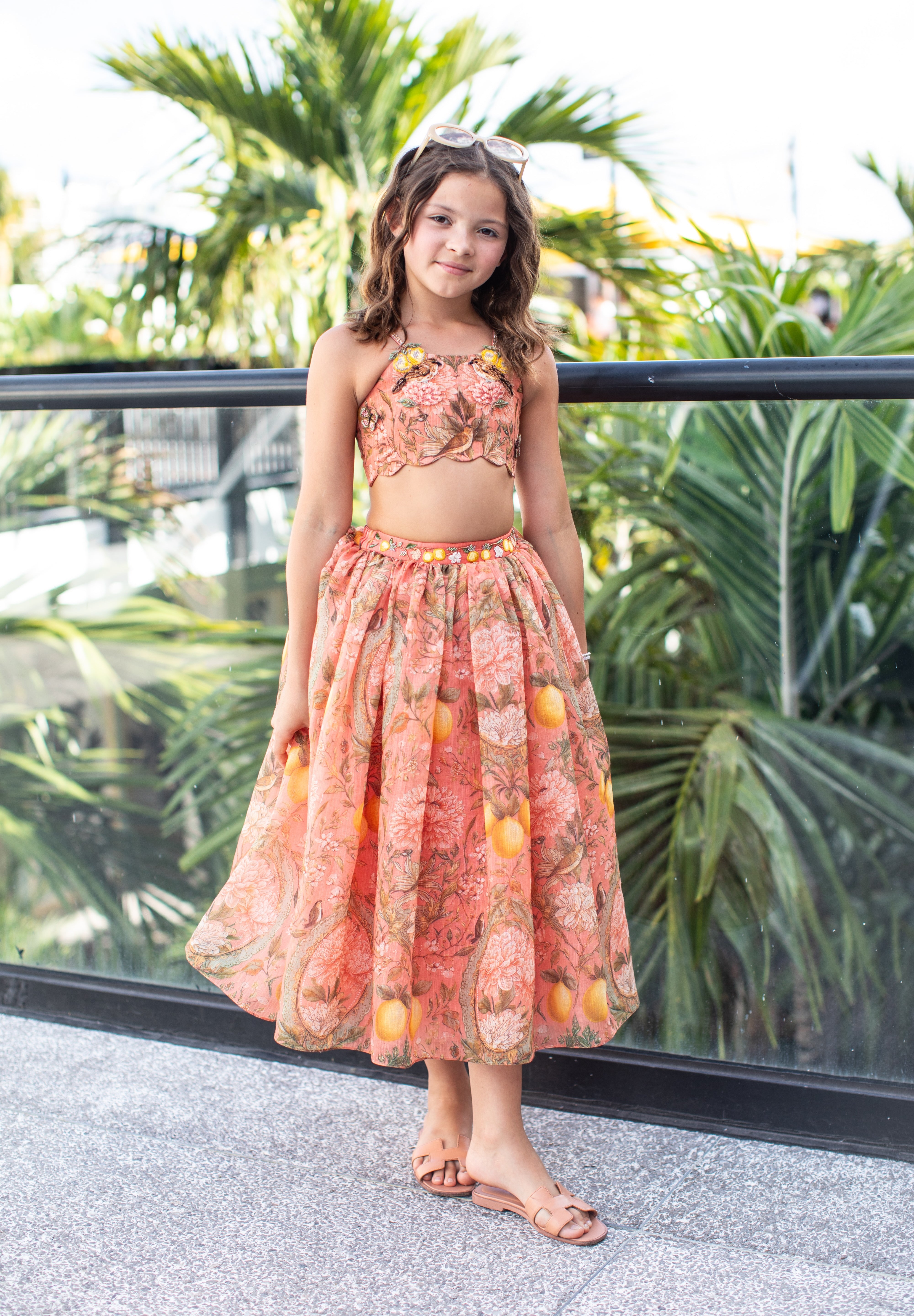 Pippa girls set lifestyle photo — luxury children's occasion wear by Rhyme Kids