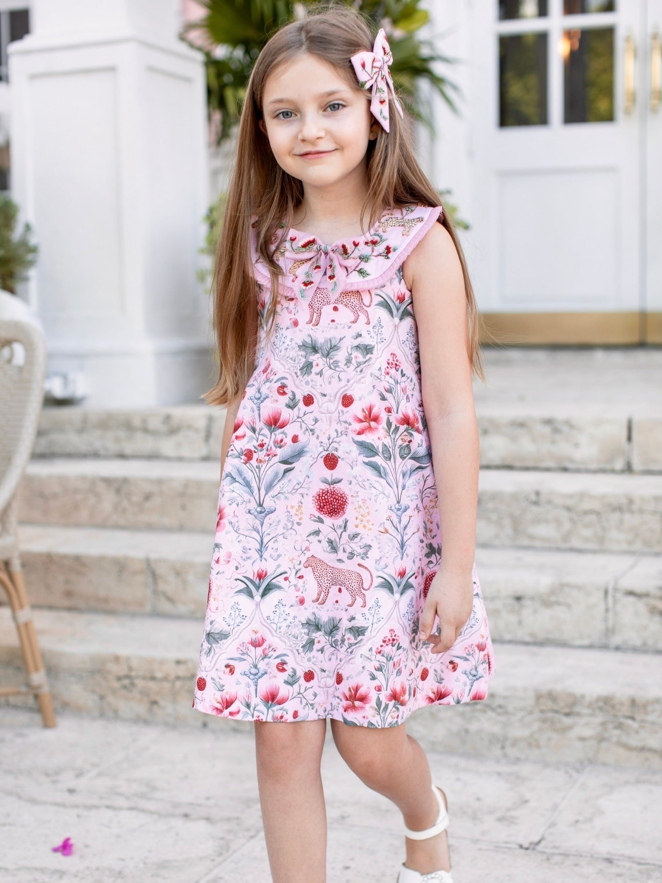 Scarlet – Hand-Embroidered Girls Linen Dress